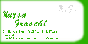 muzsa froschl business card